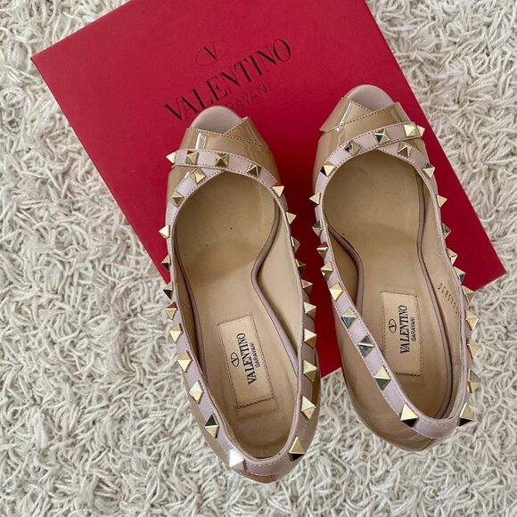 VALENTINO GARAVANI Authentic Rockstud Peep-toe Shoes - Picture 6 of 10